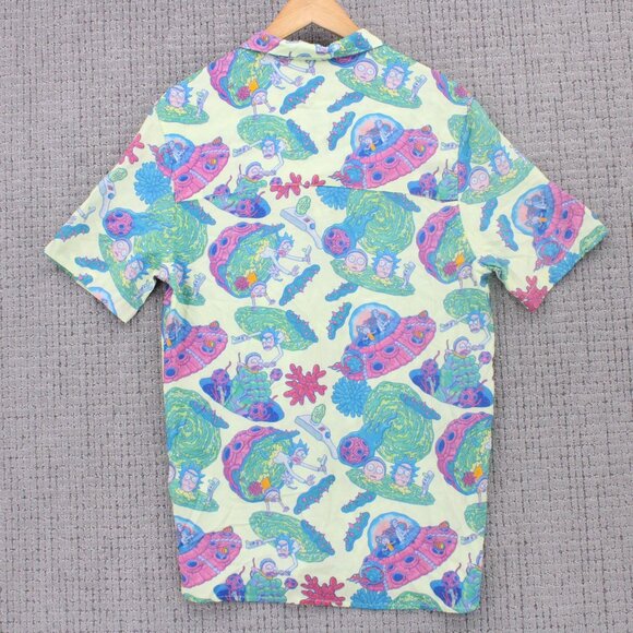 H&M x Cartoon Network Shirt Mens Small S Multicolor Rick & Morty All Over Print - Picture 7 of 9